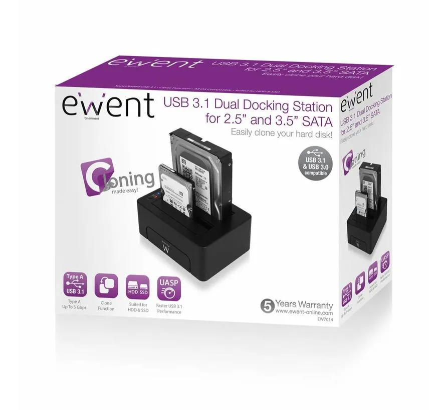 Dual Docking Station USB für 2.5 und 3.5 SATA HDD/SSD