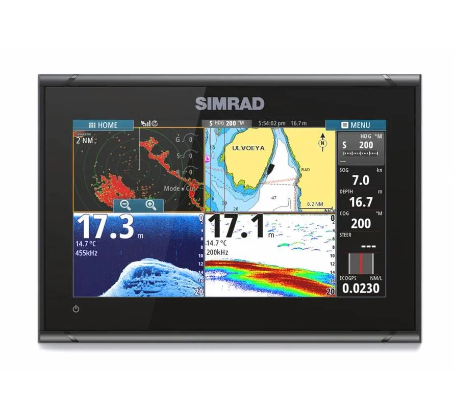 GO9 XSE 9" kaartplotter fishfinder met Med/High HDI transducer