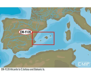 C-Map Alicante tot c.Tortosa and Balearische Eiland