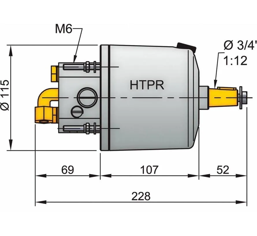 Hydraulische stuurpomp HTP30 voor 10 mm leiding met terugslagkleppen