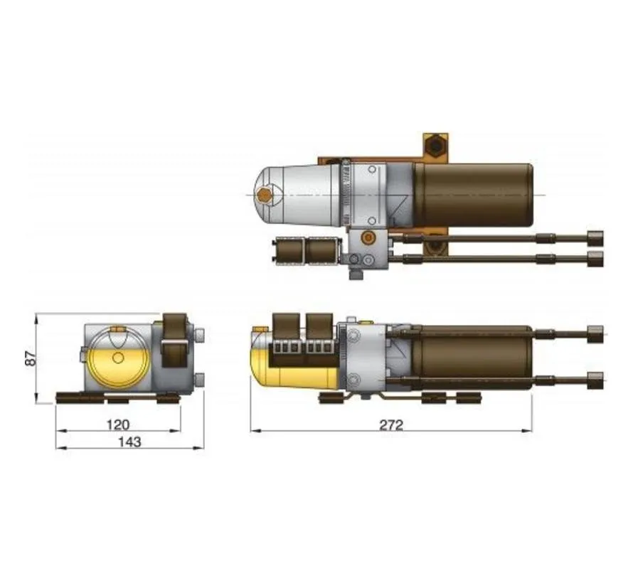 Elektrohydraulische Pumpe 12V Typ A 350 cm³/min