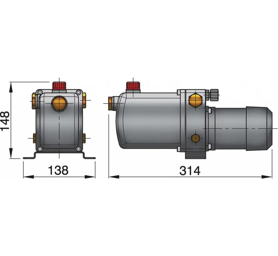 Electro-hydraulic pump 12V type E 1900 cm³/min