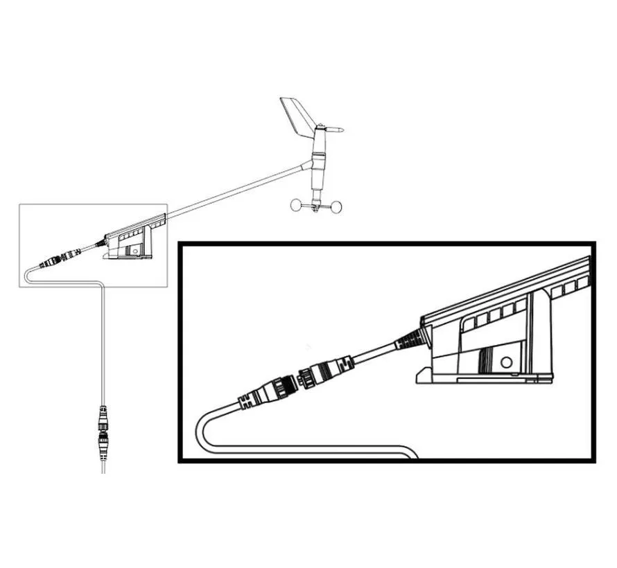 WS310 bekabelde windsensor set met 20 m mastkabel en NMEA 2000 interface
