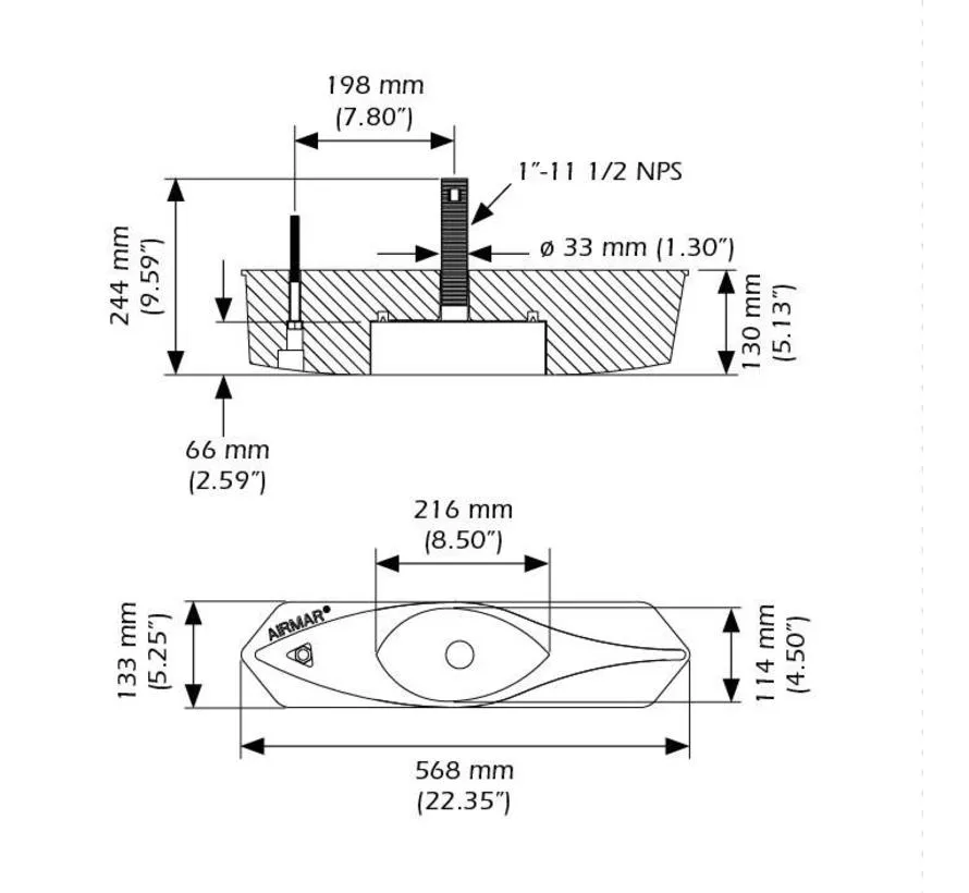 Airmar B260 transducer for diep water