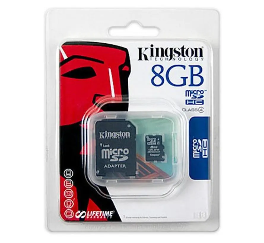 8 GB microSD memory card – for phone, camera and tablet