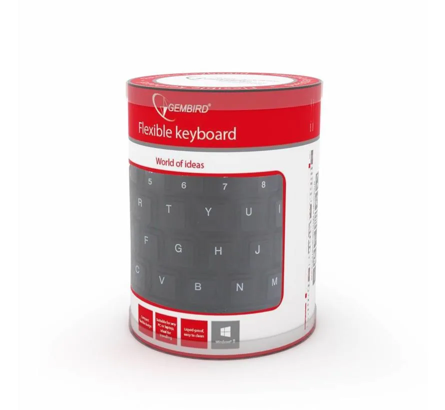 Flexibel Tastatur, USB & PS/2, zwart