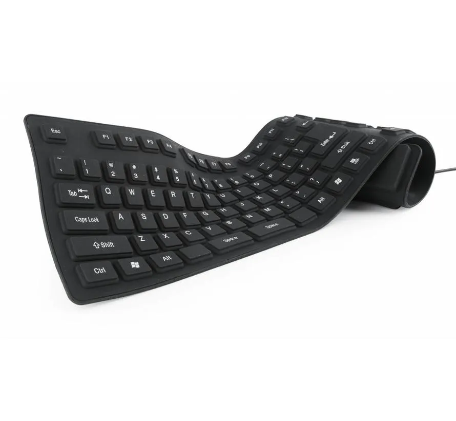 Flexibel Tastatur, USB & PS/2, zwart