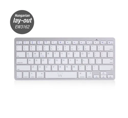 Ewent Tastatur Bluetooth, Qwerty, zilver mit wit