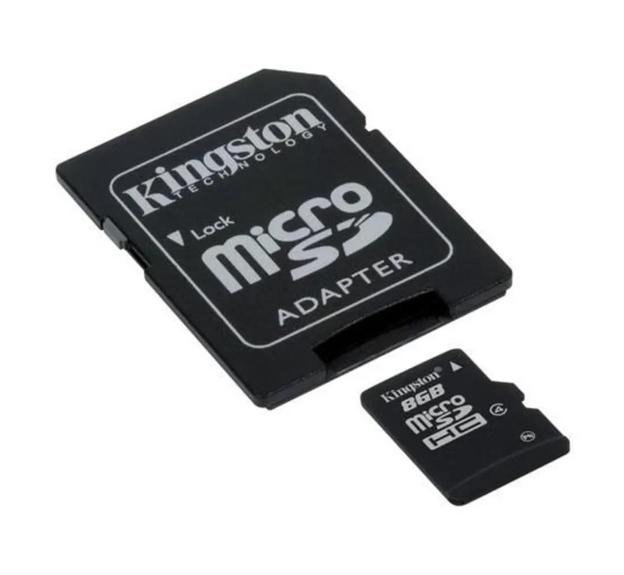 microSD-kaart 8 GB – geheugenkaart voor telefoon, camera en tablet