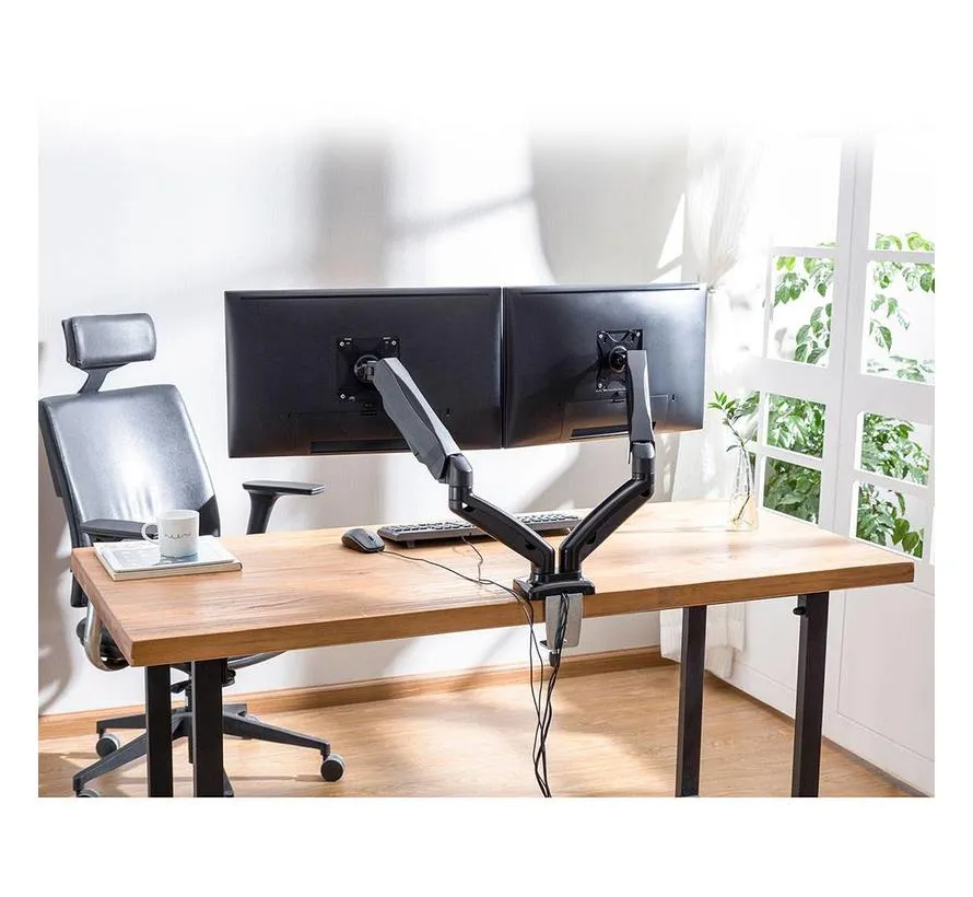 Monitor bureausteun tot 27 inch, 2 schermen with gasveer
