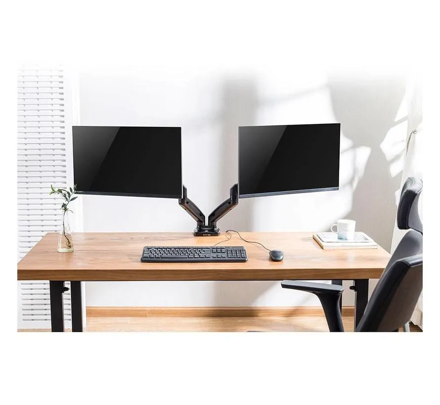 Monitor bureausteun tot 27 inch, 2 schermen with gasveer