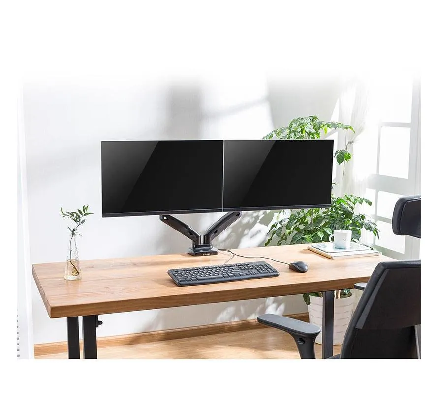 Monitor bureausteun tot 27 inch, 2 schermen with gasveer