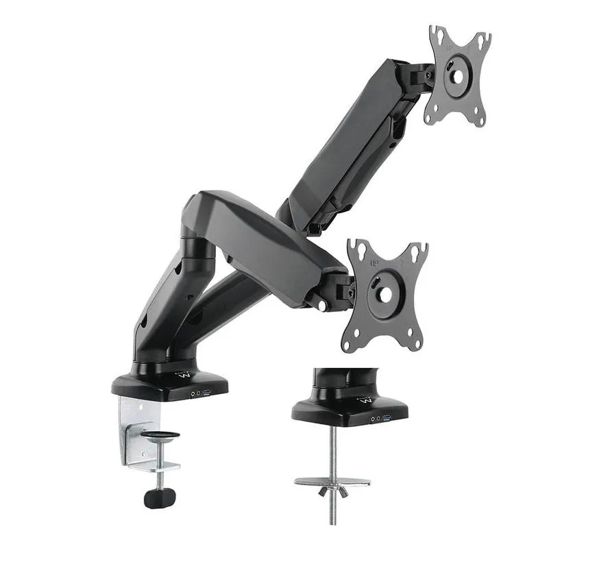 Monitor bureausteun tot 27 inch, 2 schermen with gasveer