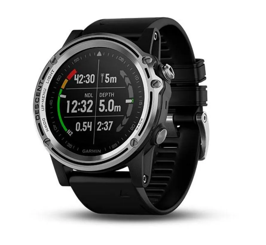 Descent Mk1 zilver-saffier mit zwarte band