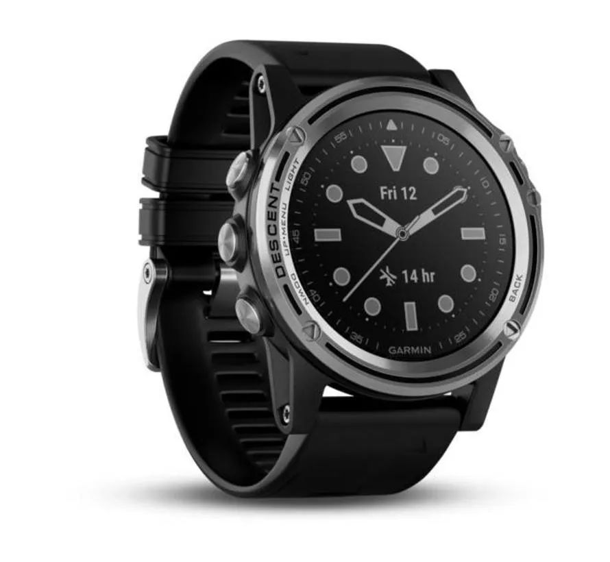Descent Mk1 zilver-saffier mit zwarte band