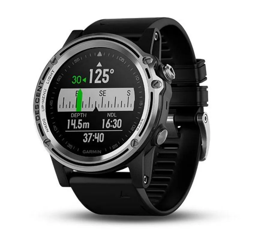 Descent Mk1 zilver-saffier mit zwarte band