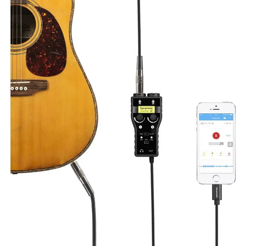 SmartRig+ DI 2 kanaals Mic and Gitaar Interface for iOS apparaat