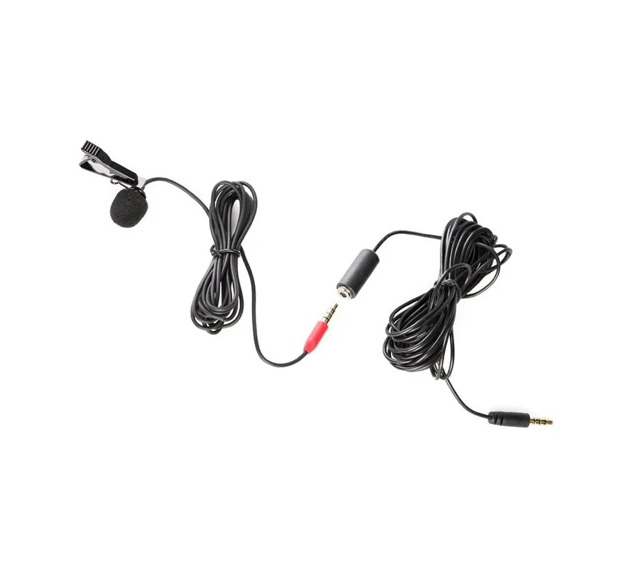 SR-LMX1+ dasspeld Mikrofon mit 3.5mm TRRS connector und 4m extension Kabel