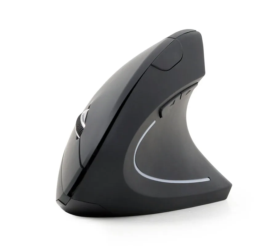ergonomische draadloze verticale muis 6 knoppen 800–1600 DPI zwart