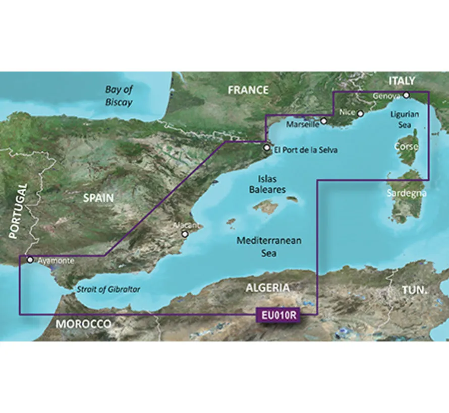 VEU010R BlueChart g3 Vision Spanje and Middellandse Zeekust