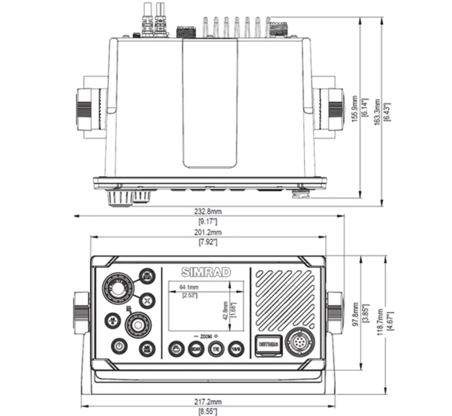 V60-B fixed marine VHF radio with Class B AIS transceiver