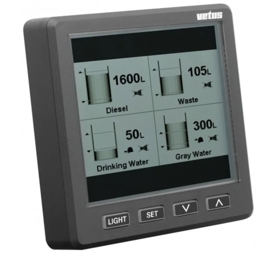 Graphic display for tank level indication with bus system