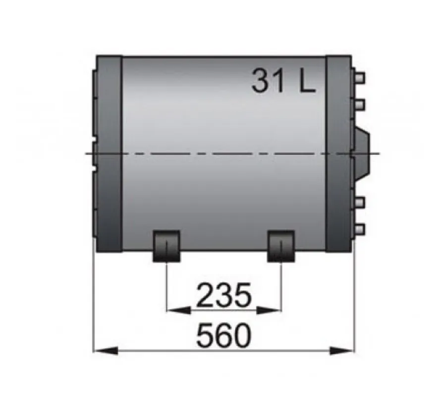 Double wall calorifier for hot water systems