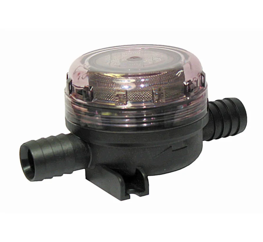 PumpGuard inline water filter 13 mm / 1/2" hose-to-hose with 40 mesh screen