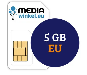 Mediawinkel Prepaid 5 GB EU 4G/5G data-simkaart 1 jaar geldig