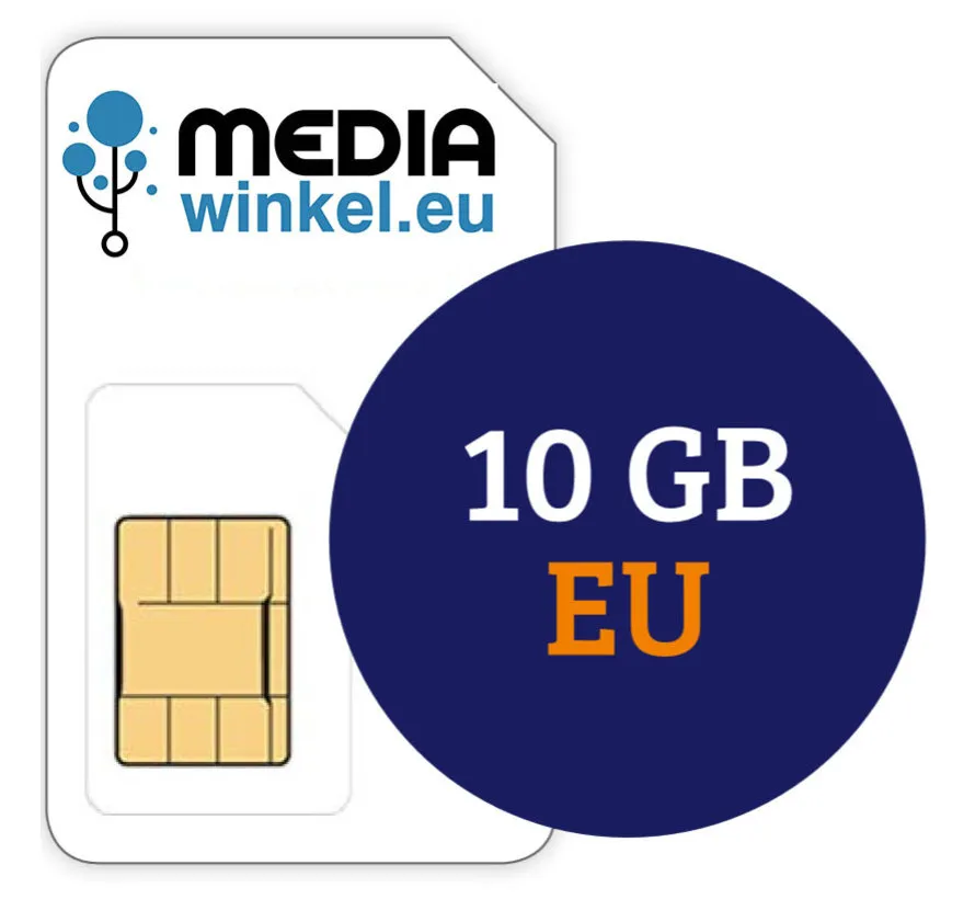 Prepaid 10 GB EU 4G/5G data-simkaart 1 jaar geldig