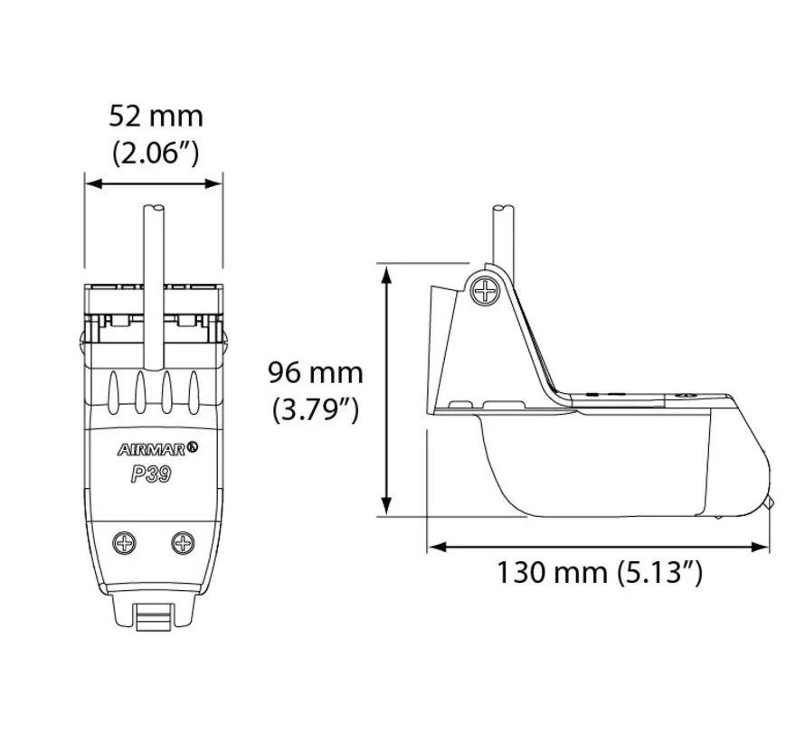 P39 Smart Triducer Multisensor/CW Transom Mount
