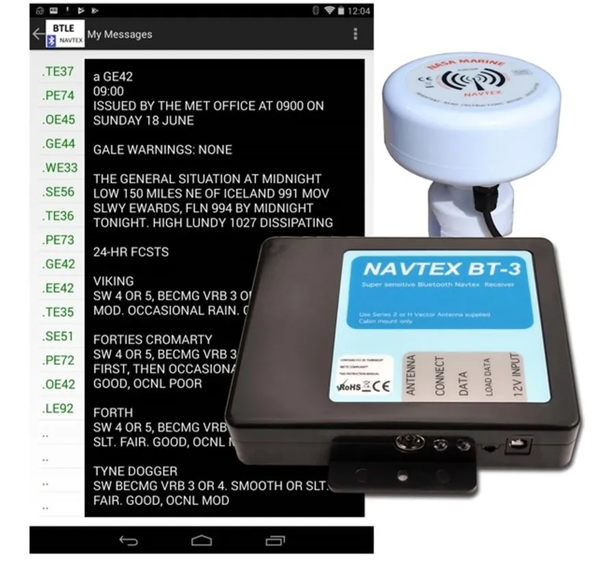 Navtex BT-3 Blackbox mit Antenne