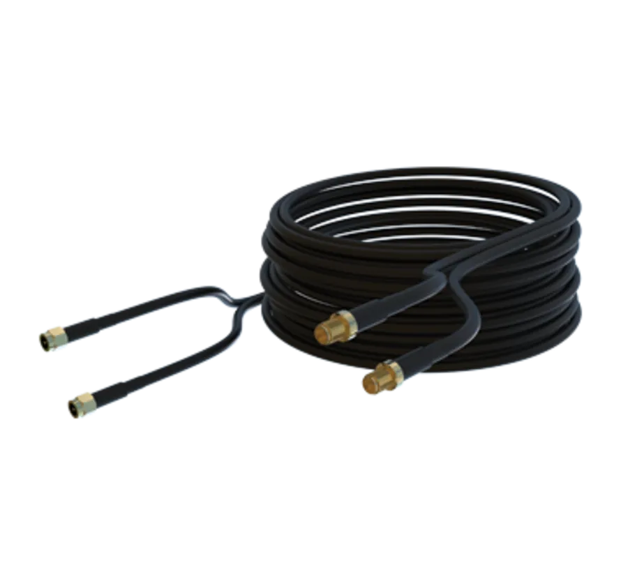 set van 2 SMA verlengkabels met male en female connector, 5 meter en 10 meter