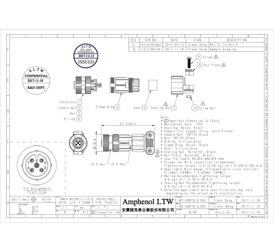 NMEA2000 Micro-C feldkonfektionierbarer Stecker male oder female