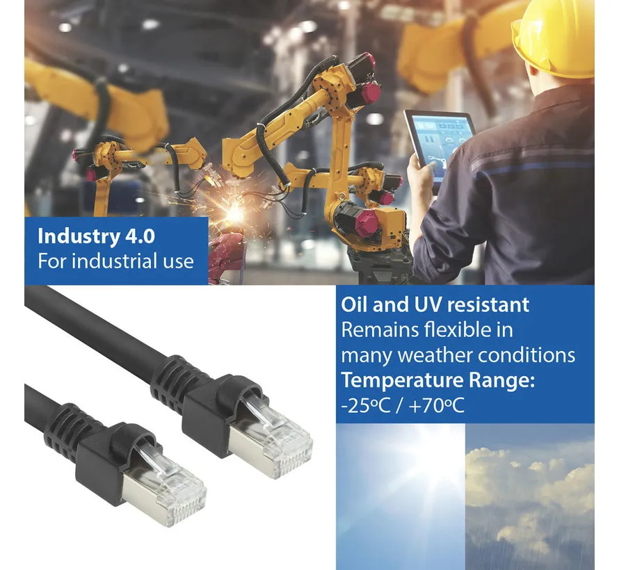CAT7 S/FTP PUR Flex industriële patchkabel in diverse lengtes