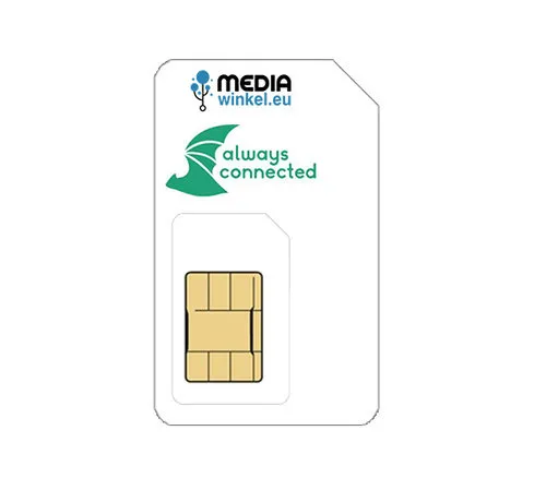 Mediawinkel Always Connected Prepaid SIM-Karte (EU + UK)