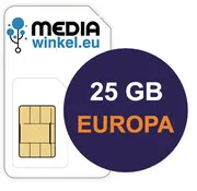 Mediawinkel Prepaid 25 GB EU 4G/5G data SIM valid for 1 year