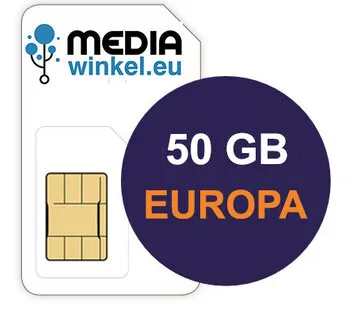 Mediawinkel Prepaid 50 GB EU 4G/5G data-simkaart 1 jaar geldig