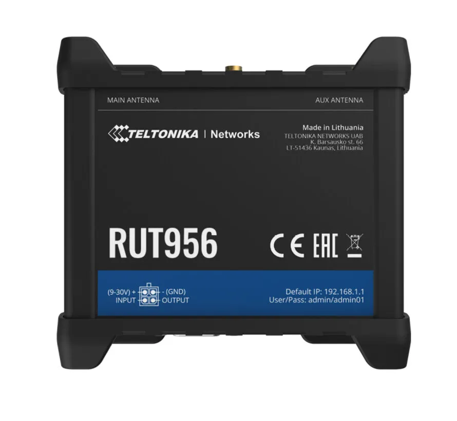 RUT956 industrieller 4G LTE Router mit Dual SIM, RS232, RS485, GNSS und I/O