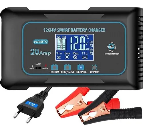 HTRC Smart LiFePO4 charger 12V/24V 20A for lithium and lead-acid batteries