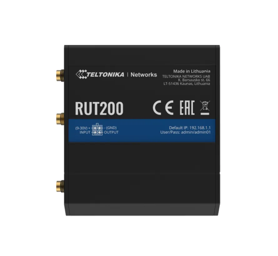 RUT200 industriële 4G LTE Cat 4 router met WiFi en Ethernet