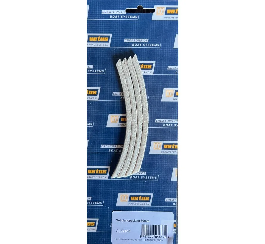 gland packing set 30 mm for shaft seal / stuffing box