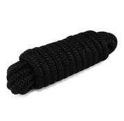 Hollex Festmacherseil schwarz 14mm, 16 Litzen, Länge Seil 10 Meter