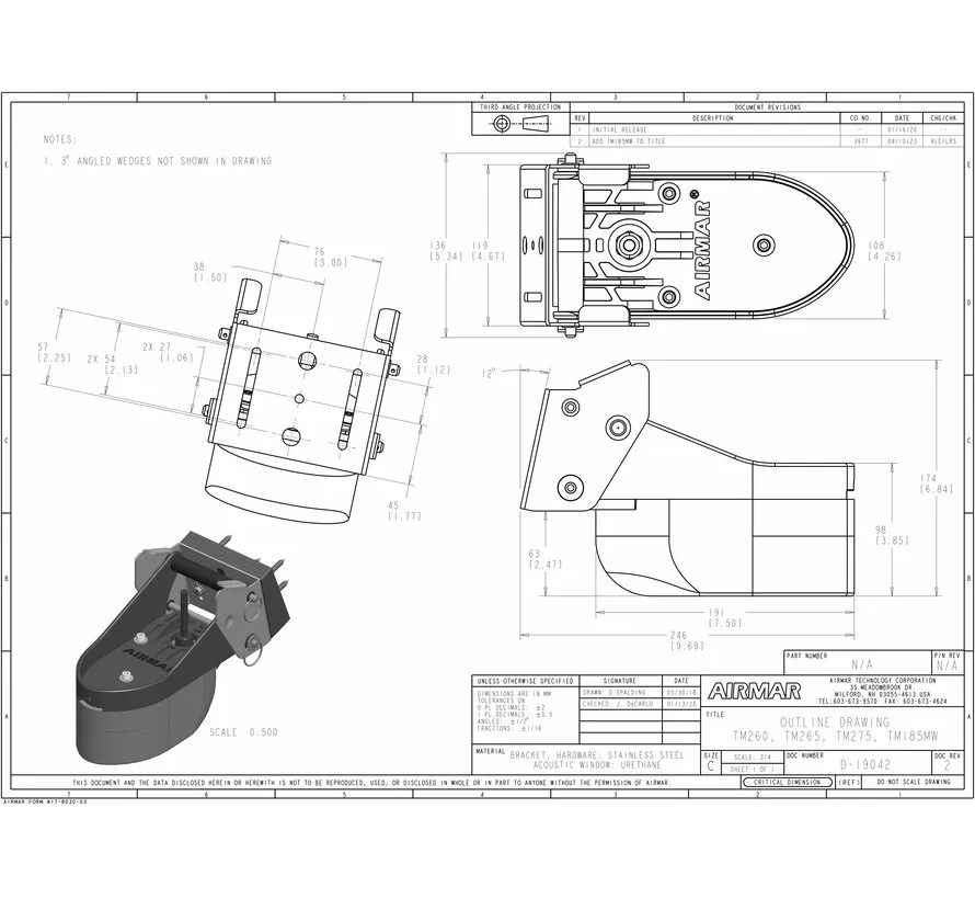 TM185MW Medium Ultra-Wide Chirp-ready spiegelmontage