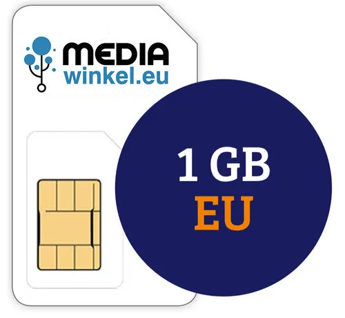 Mediawinkel Prepaid 1 GB EU 4G/5G data-simkaart met 5 jaar geldigheid