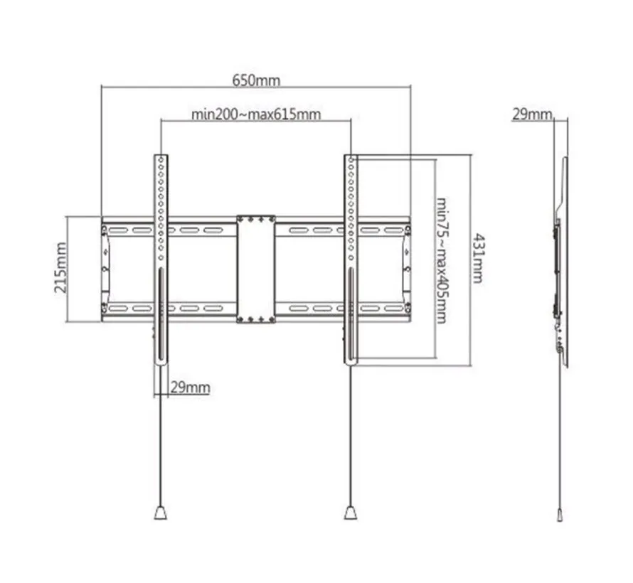 TV muurbeugel (vast) voor 37 tot 80 inch