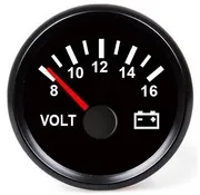Hollex Voltmeter 8 to 16 volts, black