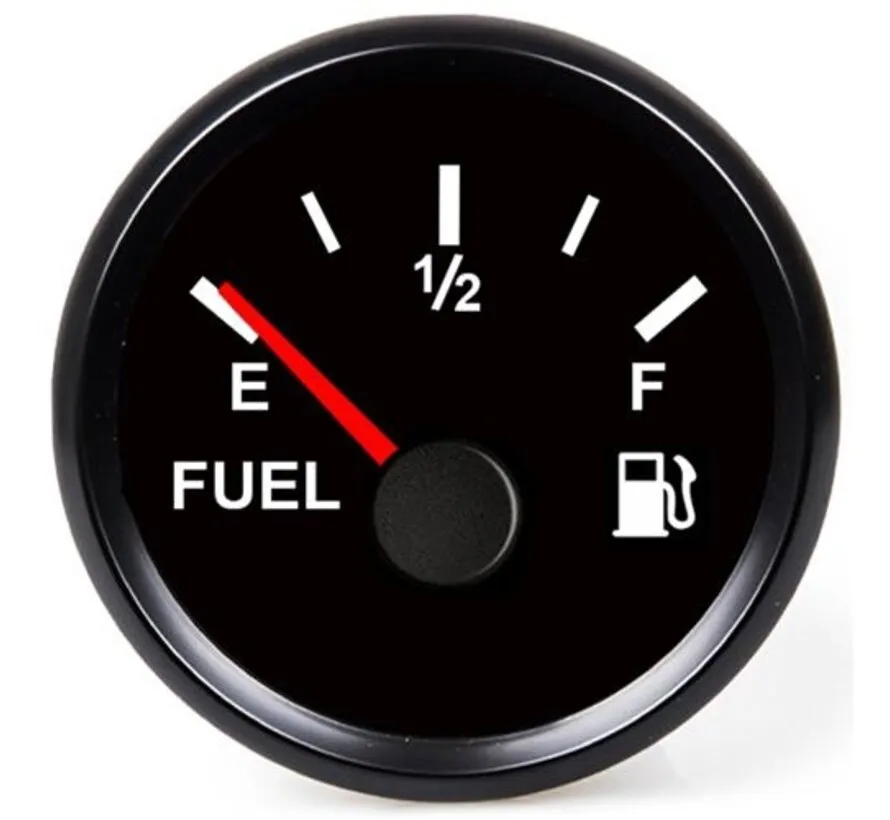 Fuel gauge 9-32V black 0-190Ohm