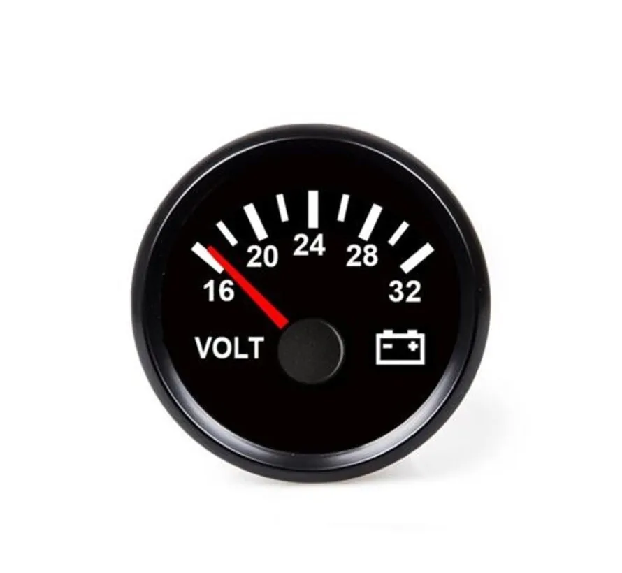 Voltmeter zwart 18-32V