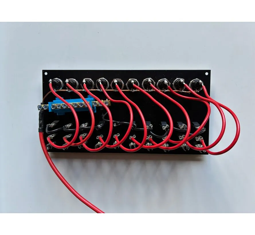 Switch panel with 10 switches, black